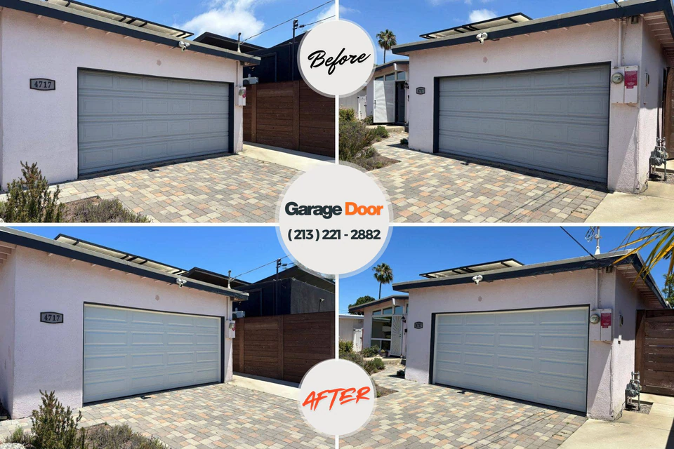 Before and after: garage door company Fifth Ward, LA
